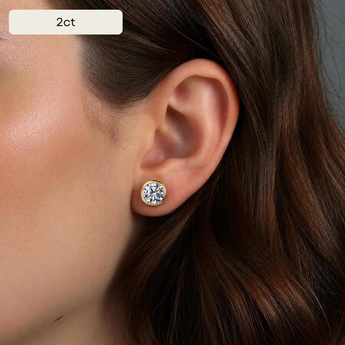 The Round Bezel Cut Stud