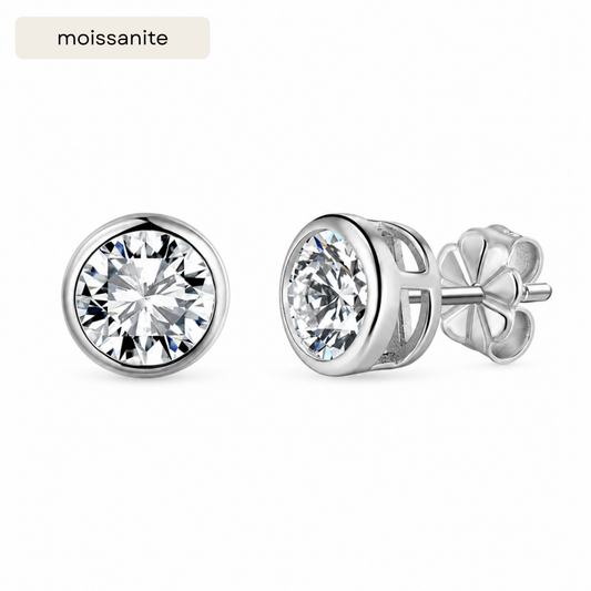 The Round Bezel Cut Stud