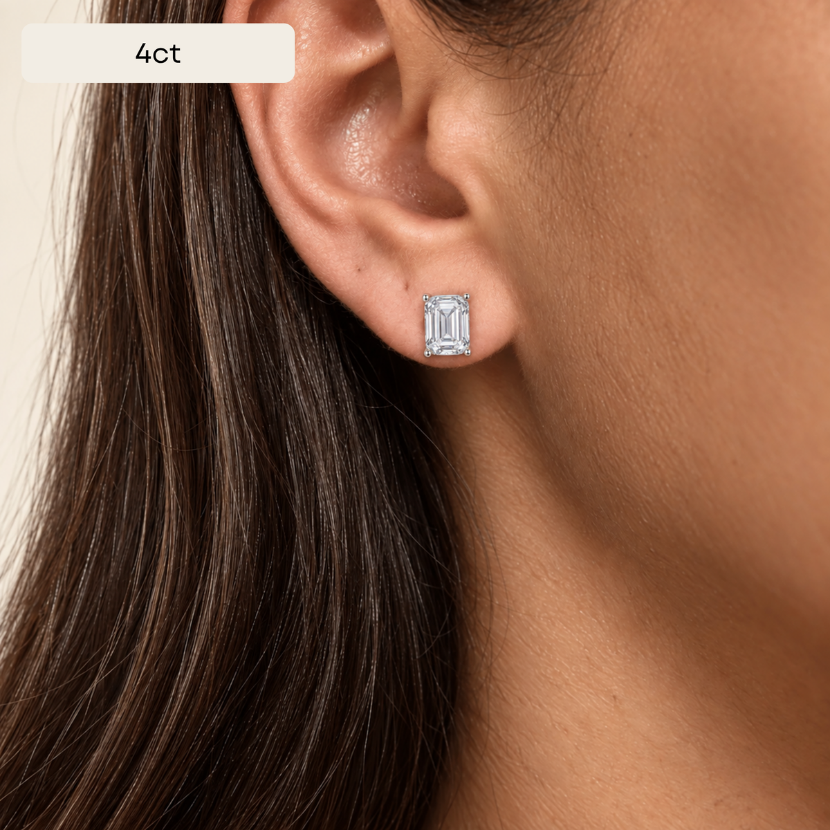 The Emerald Cut Stud