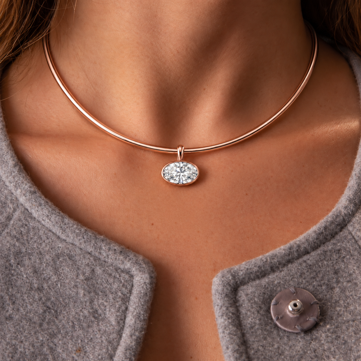 The East West Oval Pendant Necklace