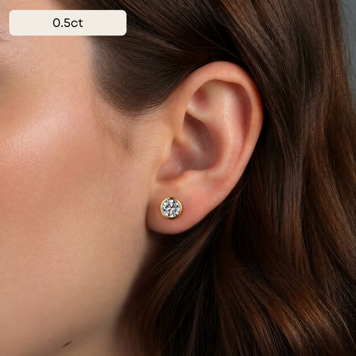 The Round Bezel Cut Stud