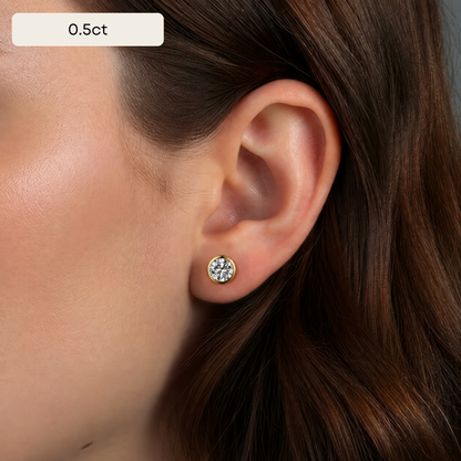 The Round Bezel Cut Stud