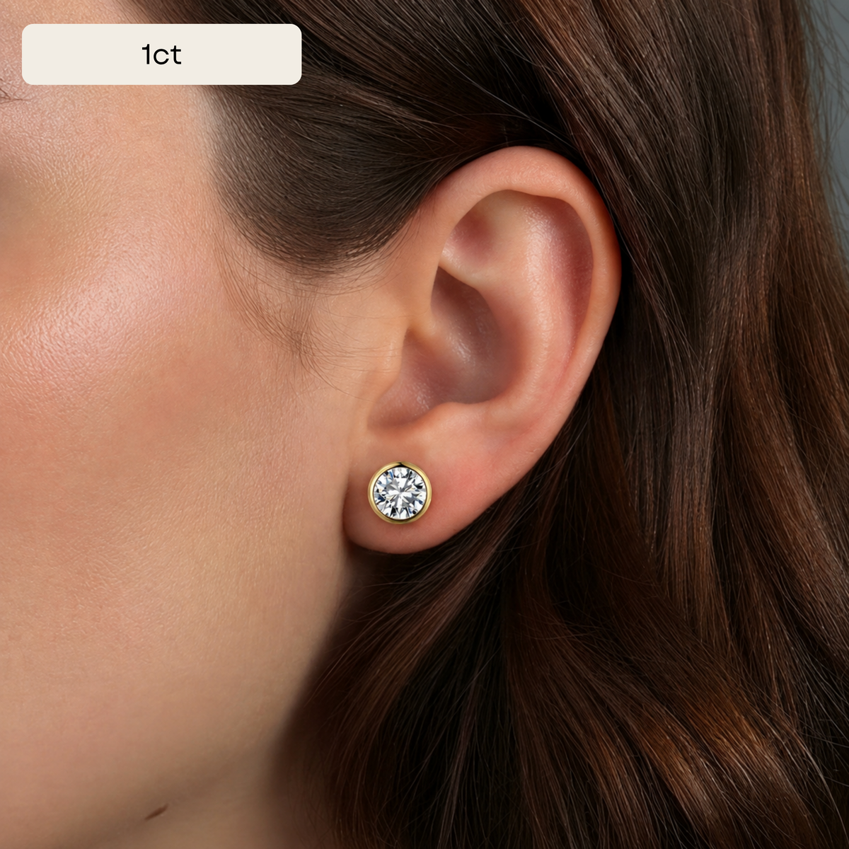 The Round Bezel Cut Stud