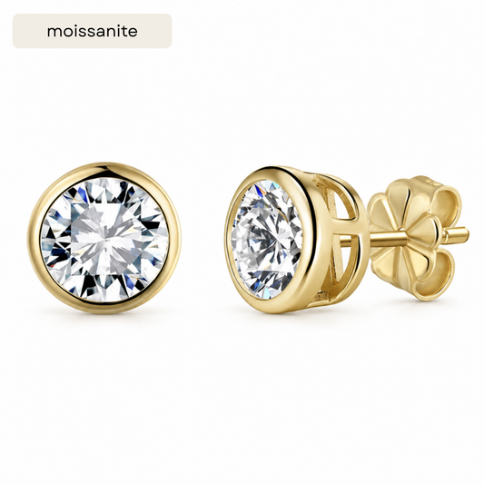 The Round Bezel Cut Stud