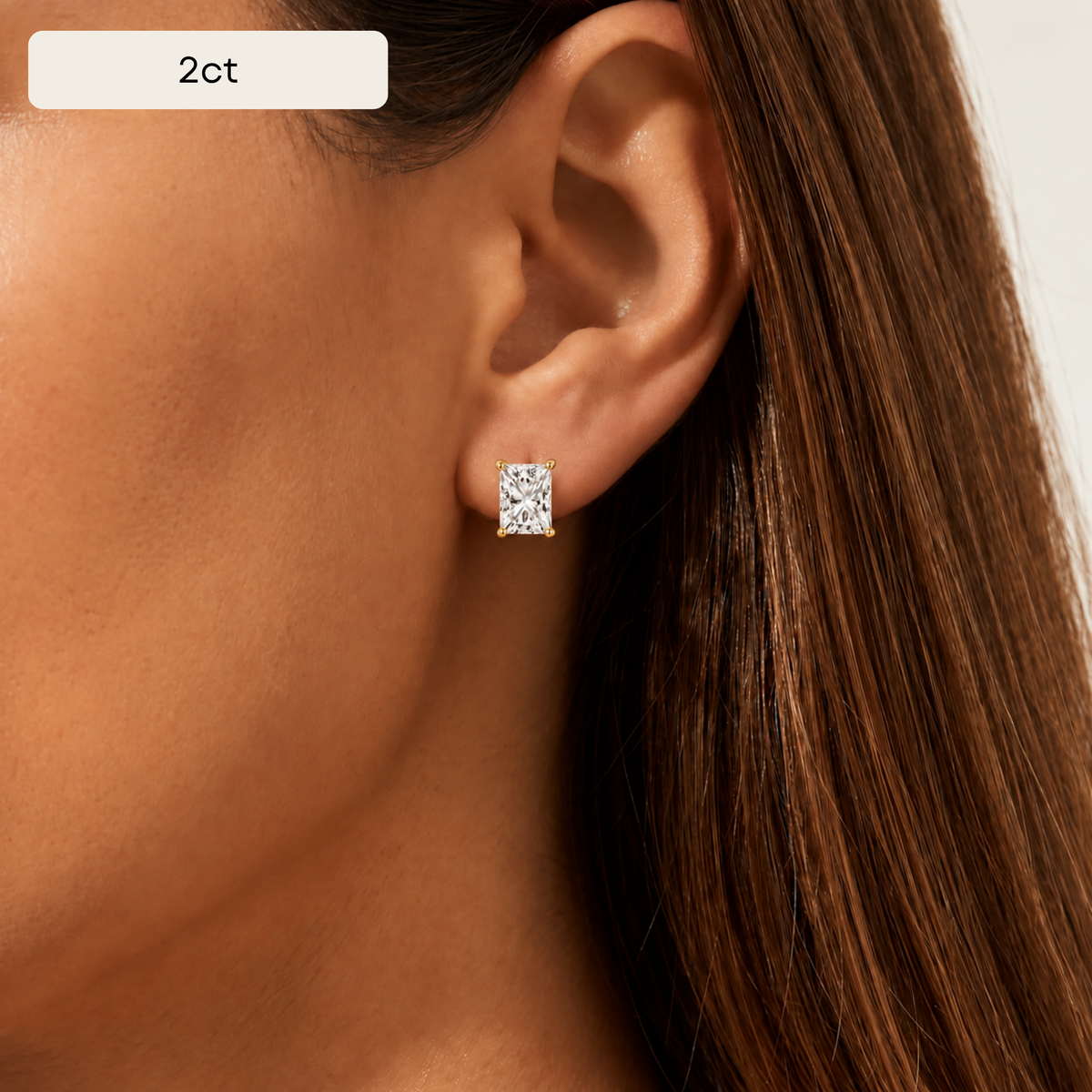 The Emerald Radiant Cut Stud