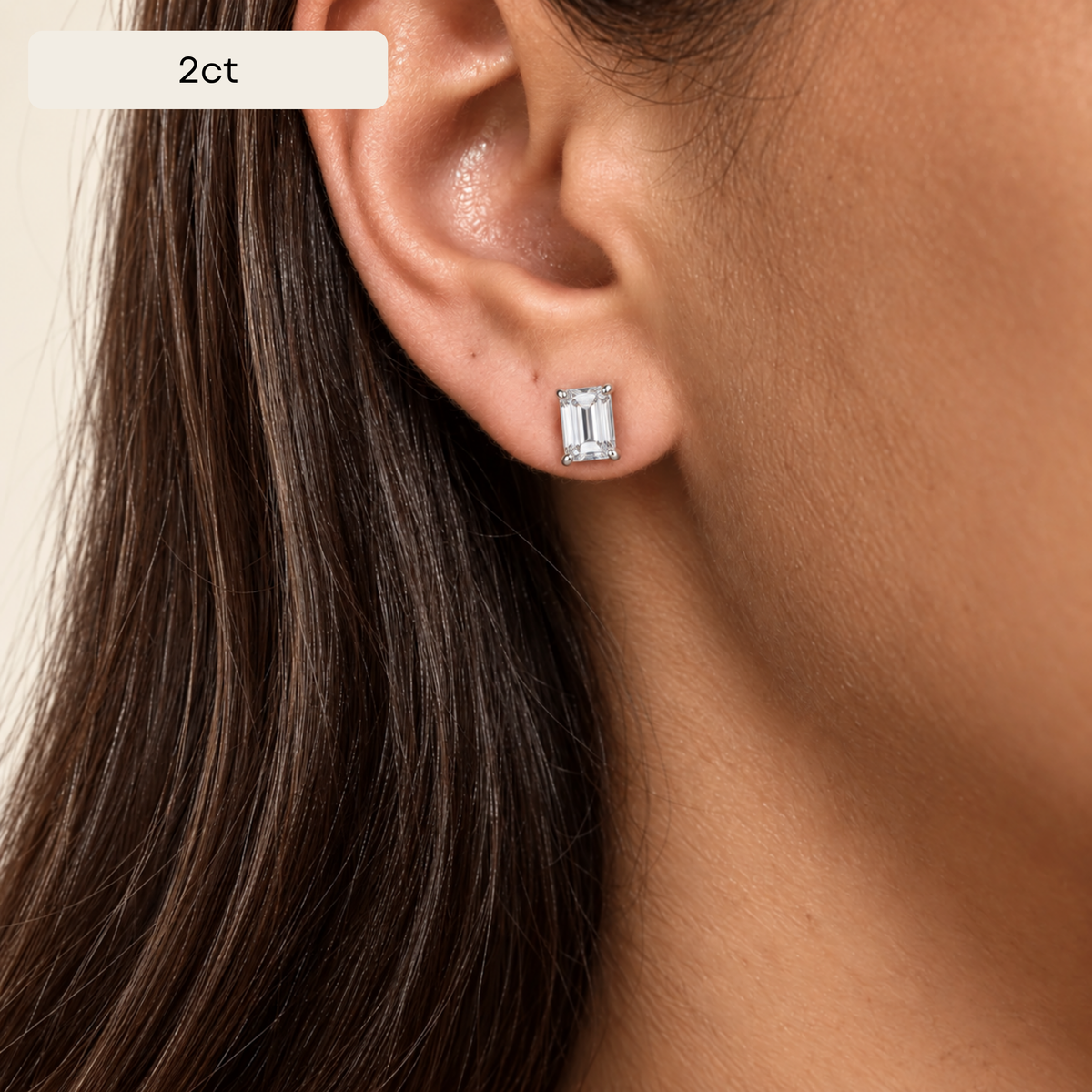 The Emerald Cut Stud