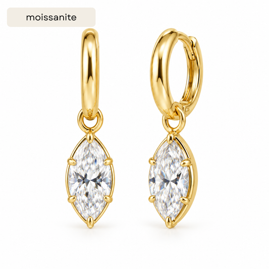 The Elena Marquise Drop Hoop