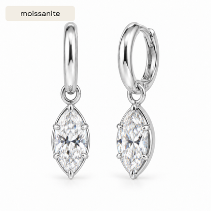 The Elena Marquise Drop Hoop