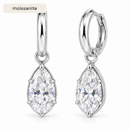 The Elena Pear Drop Hoop