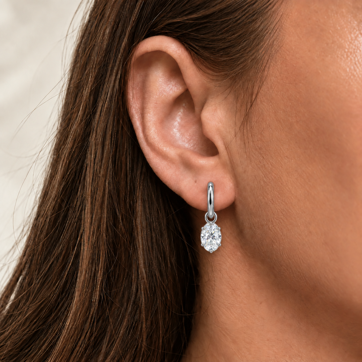 The Elena Oval Drop Hoop