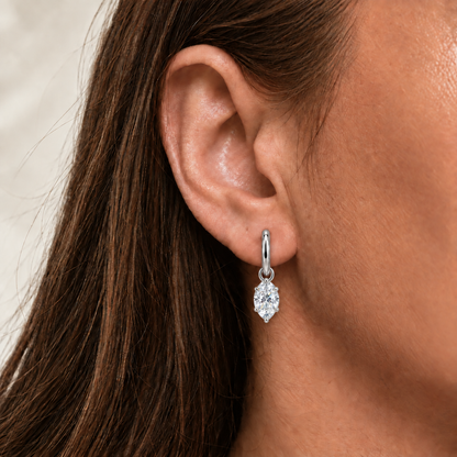 The Elena Marquise Drop Hoop